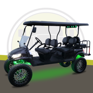 Club Car Pheonix with 11" lift black with green accents